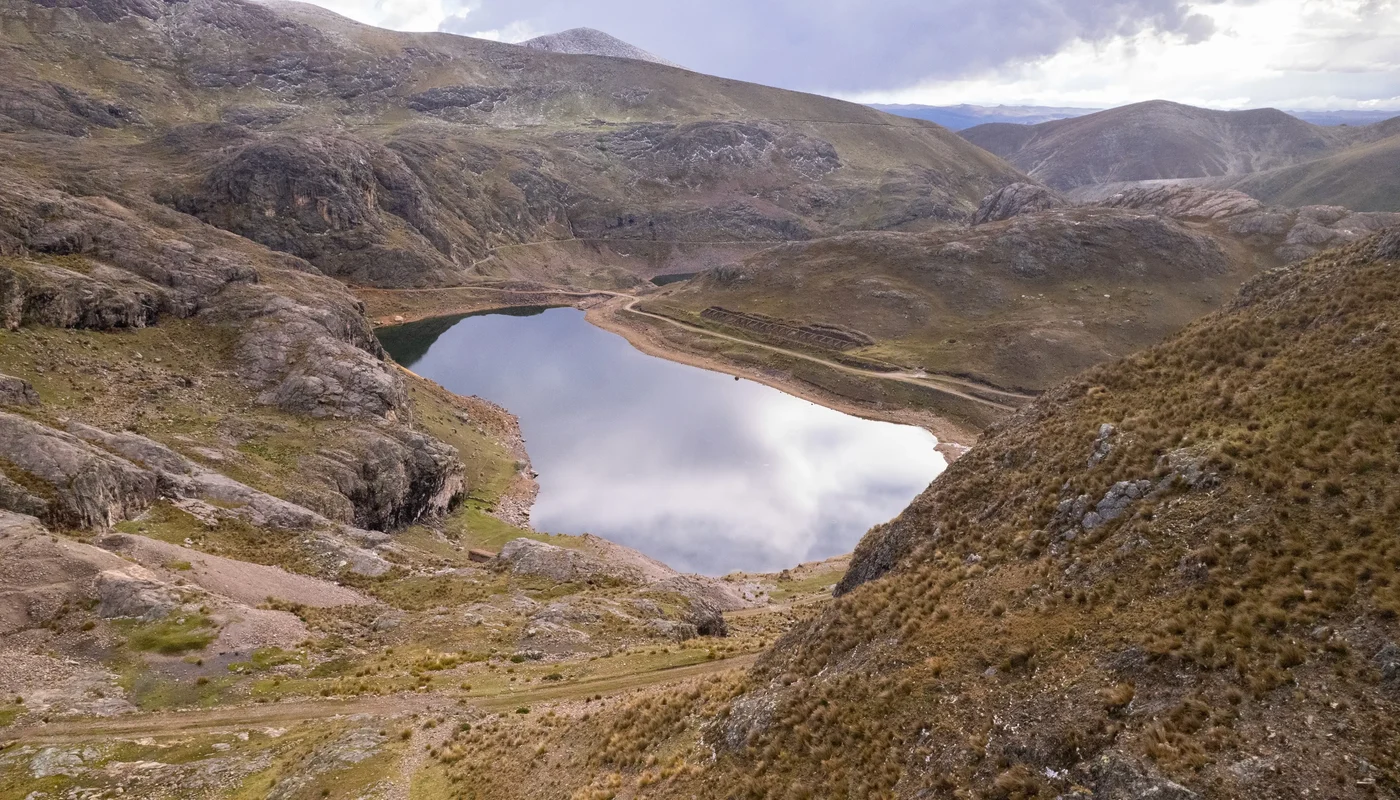 Mountain landscape at the Madre Sierra silver project in central Peru